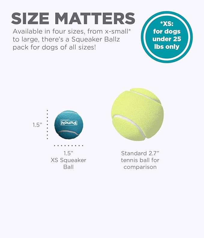 Outward Hound Squeaker Ballz Fetch Dog Toy, XS, 8-Pack - PAWPICO