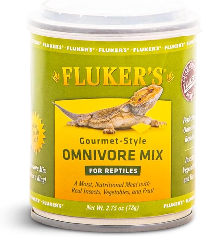 Fluker's Gourmet Canned Food for Reptiles, Fish, Birds and Small Animals, Omnivore Mix 1.2 oz Flukers