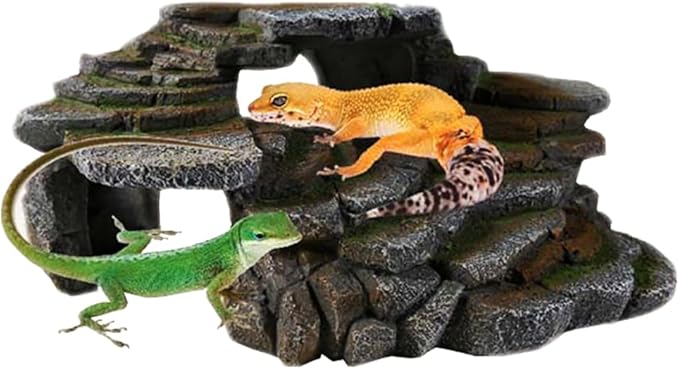 PENN-PLAX (REP183) Reptology Shale Scape Step Ledge & Cave Hideout – Decorative Resin for Aquariums & Terrariums – Great for Reptiles, Amphibians, and Fish – Large Penn-Plax