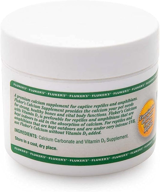 Fluker's Calcium Reptile Supplement with added Vitamin D3, 2 oz. Flukers