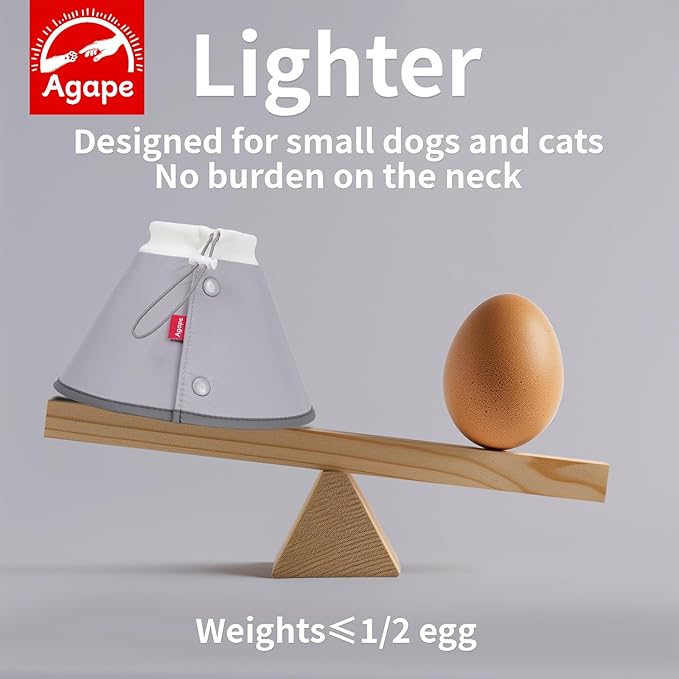 Agape Soft Dog Cone for Chihuahua, Comfy Cat Cone to Stop Licking, Protective Elizabethan Collar for Pup & Kitty, Lightweight E-Collar Alternative After Surgery, Pet Cones for Extra Small Dogs - XS Agape