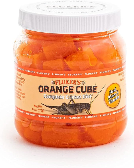 Fluker's Orange Cube Complete Cricket Diet, Gut Load Food for Feeder Insects and Live Crickets, Provides Vitamins, Minerals, and Hydration, 6 oz Flukers