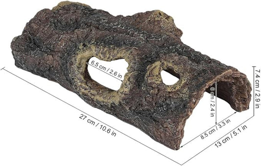 Reptile Hides Resin Hollow Tree Trunk Hideout – Reptile and Amphibians Caves. Premium Non-Toxic Decorative Resin for Terrariums. Ideal for Lizards,Snakes,Geckos,Frogs,Spiders,Scorpions... Large Size PAWPICO