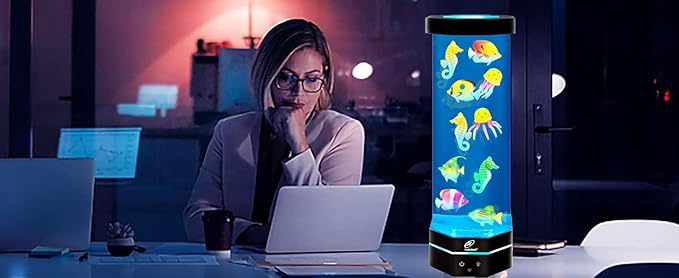 Lightahead LED Fantasy Fish Lamp with Color Changing Light Effects. A Sensory Synthetic Fish Tank Aquarium Mood Lamp. Large (15 Inches Tall) Lightahead%C2%AE