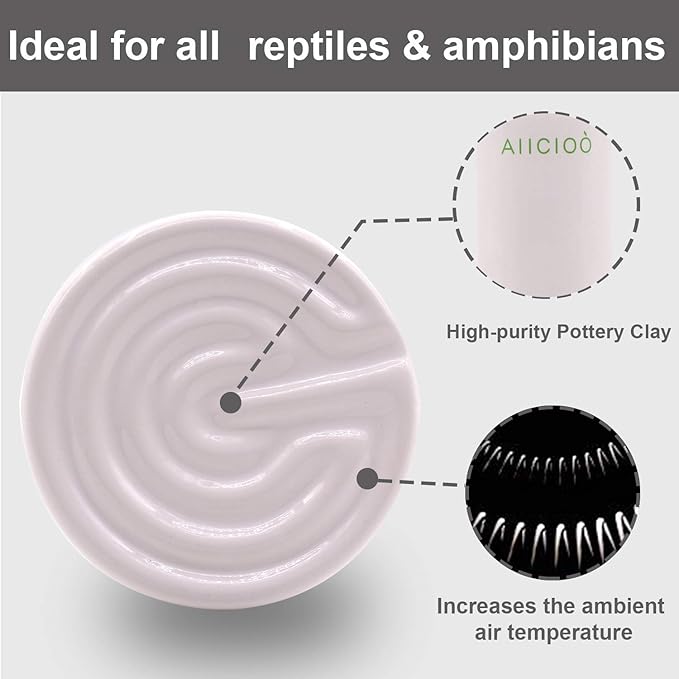 Reptile Heat Lamp Bulb -60W Ceramic Heat Emitter No Harm No Light Infrared Heater Lamp for Chicken Coop Lizard Aquarium Snake Outside Dogs Brooder 110V,White AIICIOO