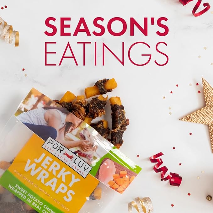 Dog Treats, Chicken & Sweet Potato Jerky Wraps, Made with Real Chicken, 16 Ounces, Rawhide Free, Healthy, Easily Digestible, Long Lasting, High Protein Dog Treat, Satisfies Dog's Urge to Chew - PAWPICO