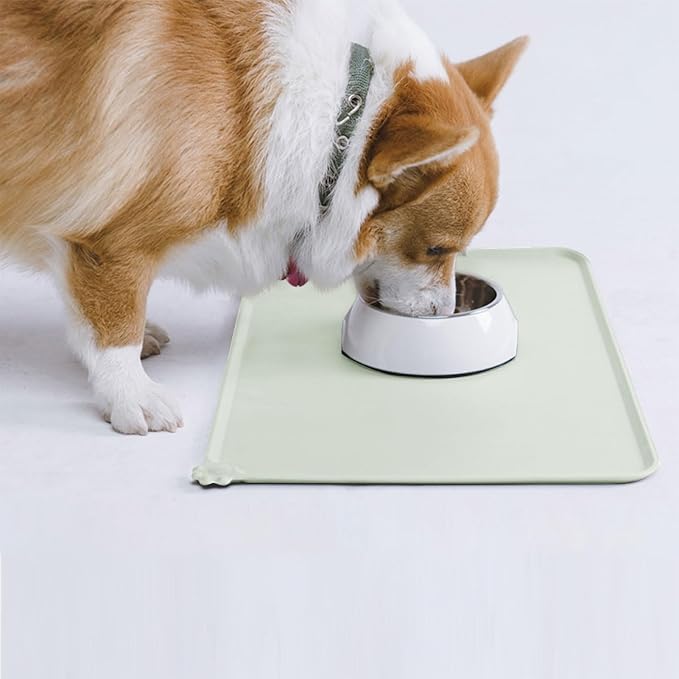 AUDWUD Silicone Waterproof Dog Cat Pet Feeding Mats,Anti Slip Pet Bowl Mats,Pet Feeding Mat,21" x 15" - PAWPICO