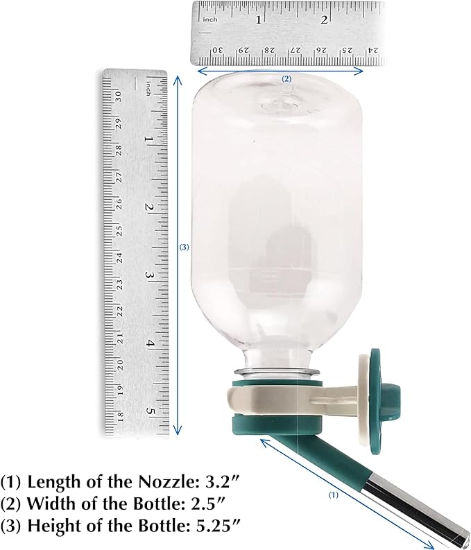 Choco Nose Patented No-Drip Water Bottle/Feeder for Guinea Pigs/Hamsters/Bunnies/Ferrets/Other Small Pets, Critters and Animals - for Cages, Crates or Wall Mount. 10.2oz. Nozzle 10mm, Green (C128) ChocoNosePetSupplyWeLovePetsLikeYouDo