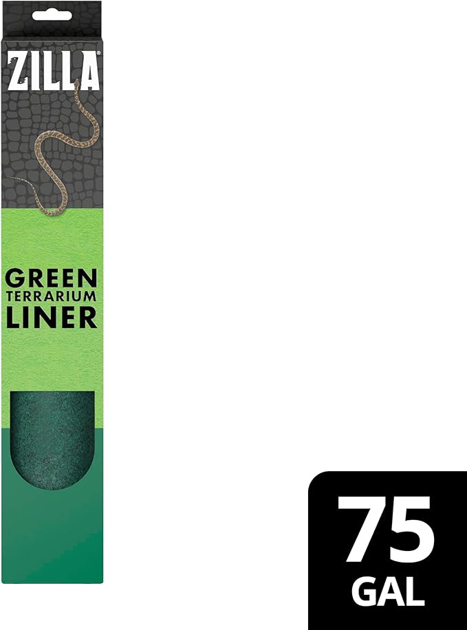 Zilla Reptile Terrarium Bedding Substrate Floor Liner, Green, 75G, 17.25" x 47.25" Zilla