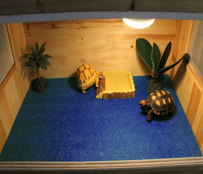 HERCOCCI 2 Pack Reptile Carpet, 39’’ x 20’’ Terrarium Bedding Substrate Liner Reptile Cage Mat Tank Accessories for Bearded Dragon Lizard Tortoise Leopard Gecko Snake (Blue) HERCOCCI