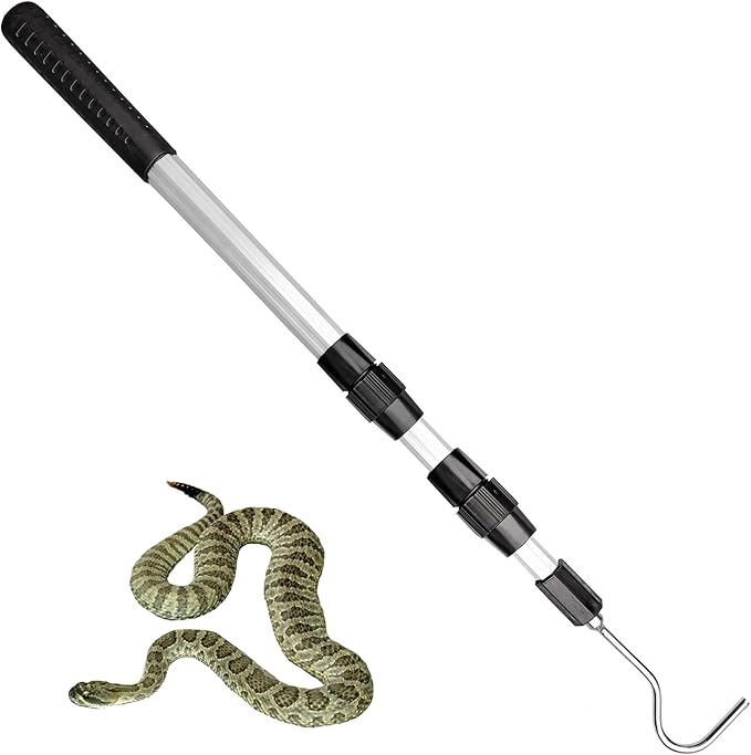 Snake Hook Reptile Catcher Stick Pole, Heavy Duty Snake Handling Tool kit for Rattlesnakes Python Copperhead Removal Catching Bytcew