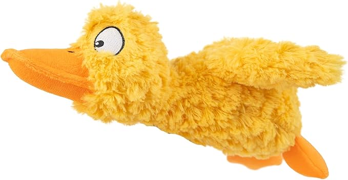 Best Pet Supplies Ducky Doodle Squeaky Crinkle Plush Toy for Small and Medium Breed Puppies or Dogs – Ducky Doodle (Gold), Small - PAWPICO