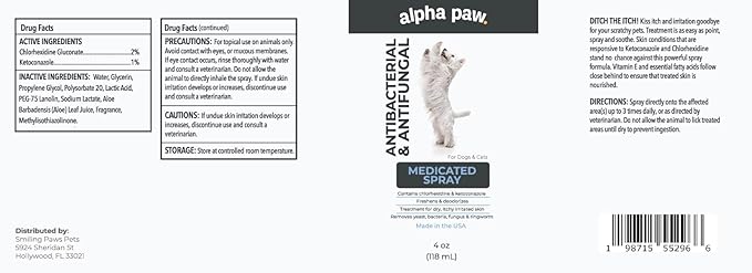 Smiling Paws Pets Advanced Spray for Cats & Dogs Spray 4oz SmilingPawsPets