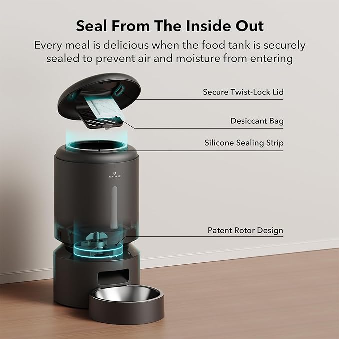 PETLIBRO Automatic Cat Feeder, 5G WiFi Automatic Dog Feeder with Freshness Preservation, 5L Timed Cat Feeder with Low Food Sensor, Up to 10 Meals Per Day, Granary Pet Feeder for Cats, Black - PAWPICO