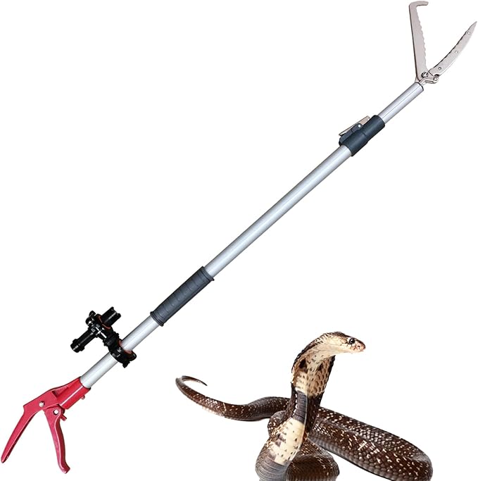 89''Telecopic Snake Tongs Professional Reptile Catcher Grabber Wide Jaw Handling Tool 2024 New Launch REAYEAXN
