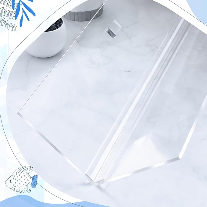 Juexica Aquarium Lid Acrylic Canopy Two Piece Set Aquarium Top Cover Fish Tank Lid with Center Brace with a Hook Knife (48 x 13 in) Juexica