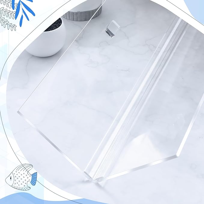 Juexica Aquarium Lid Acrylic Canopy Two Piece Set Aquarium Top Cover Fish Tank Lid with Center Brace with a Hook Knife(48 x 18 in) Juexica