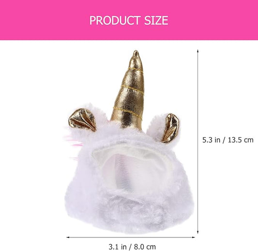 1pc Pet Lizard Costume Hat Unicorn Plush Hat Small Animals Hat Cap for Lizard Pet Snake Hat Caps for Tiny Geckos for Snake Hamster Lizard Bearded Dragon Holiday Party PAWPICO