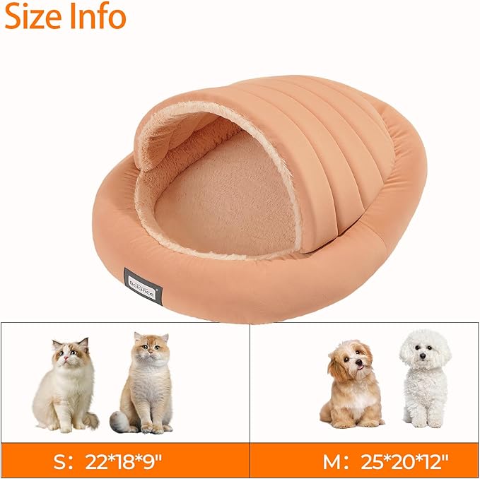 Balance 2 in 1 Cat Bed Cave for Kittens and Small Dogs, Cat Tents for Indoor Cats, Covered Cat Beds with Removable Cushion, Calming Cat Nest, Cat Hideaway, Washable Cat House with Non-Slip Bottom - PAWPICO