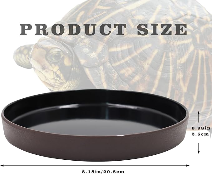 Reptile Feeder Kit, Food Water Bowl, Plastic Round Tortoise Feeding Dish, Amphibian Feeding Bowl, Tank Terrarium Accessories for Bearded Dragon Snake Hermit Crab Turtle Lizard Chameleon - 8 × 8 × 1" Neeenn