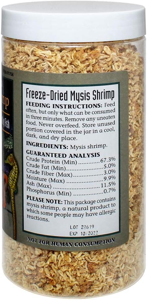 San Francisco Bay Brand Freeze-Dried Mysis Shrimp - Premium Fish Food, Tetra Fish Food, Tropical Fish Food - Ideal for Freshwater and Saltwater Fish, Cichlids, Angels, Seahorses - 3.56 oz (101g) SanFranciscoBayBrand