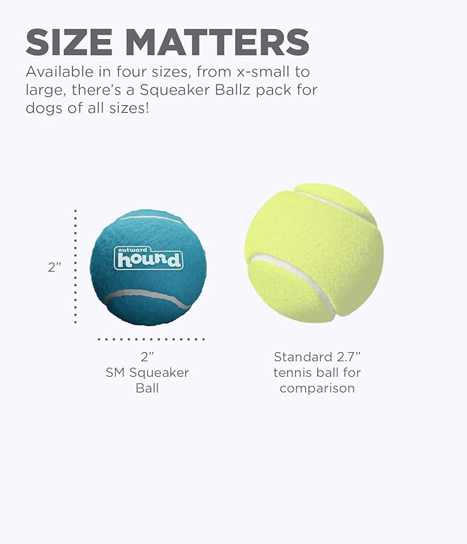 Outward Hound Squeaker Ballz Fetch Dog Toy, Small, 8- Pack - PAWPICO