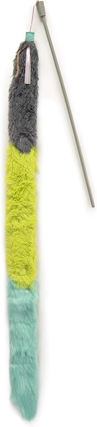 SmartyKat Crazy Catch 3-Part Breakaway Wand Cat Toy - Green/Yellow/Gray, One Size - PAWPICO
