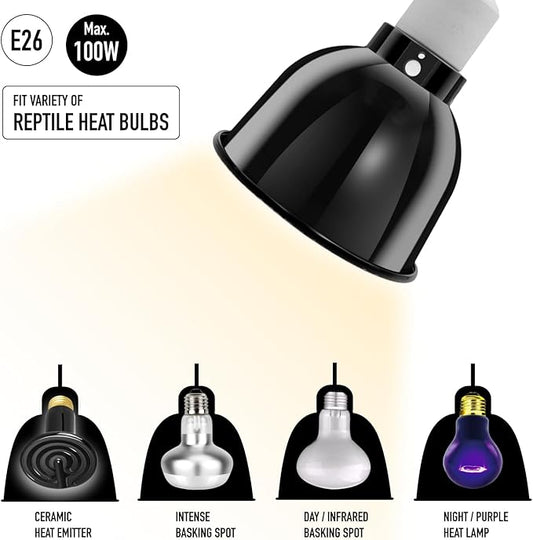 Reptile Light Fixture, 5.5'' Standard Dome for Reptile Basking Bulb Light/Heat Lamp/Ceramic Heat Emitter, 5.5 Inch Light Dome ReptiKing