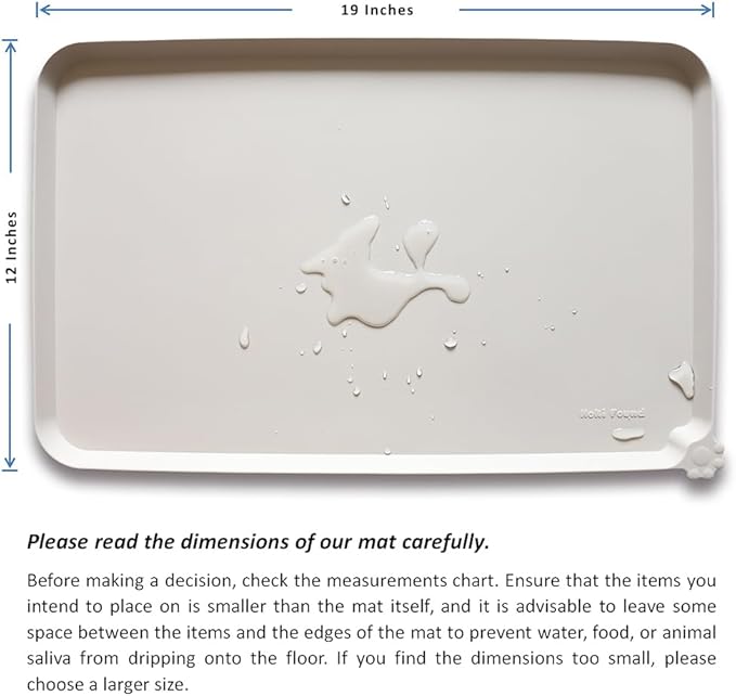 Hoki Found Silicone Pet Food Mats Tray - High-Lips Pet Dog Cat Bowl Mats - Dog Pet Cat Feeding Mat - Waterproof Dog Cat Food Mats -Pet Water Mats for Floors -Cream Brown - PAWPICO