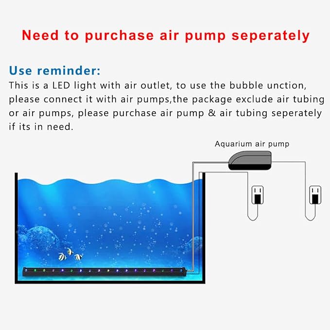PULACO 1 Watt Aquarium Fish Tank Air Stone with Automatic Color Changing LED Light for Small Fish Tank Air Pump PULACO