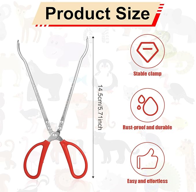 Reptile Feeding Tongs, 15 Inch Snake Feeding Tongs Anti-Skid Easy-Grip Extra Long Tweezers for Terrarium Corn Ball Python Accessories Axolotl Bearded Dragon Feeding Supplies lasuroa