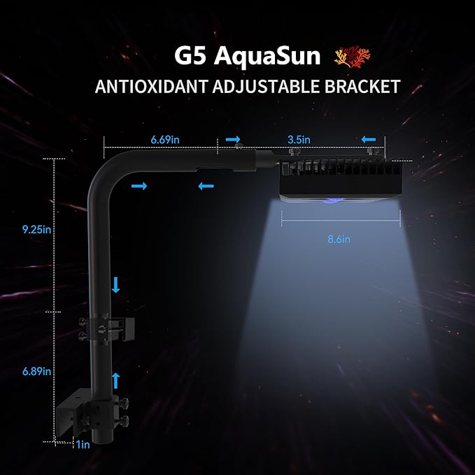 Aquarium Light - 95 Watt Sunrise Sunset Moonlight, Group Control Program Coral Reef Light Dimmable Full Spectrum for Marine Tanks,Saltwater Tank Light with Timer (G5 Bracket Version) SmatFarm