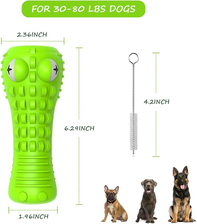 Dog Toys for Aggressive Chewers Large Medium Breed Dog Chew Toys Dog Toothbrush Nearly Indestructible Squeaky Interactive Tough Extremely Durable Toys for Medium Large Dogs - PAWPICO