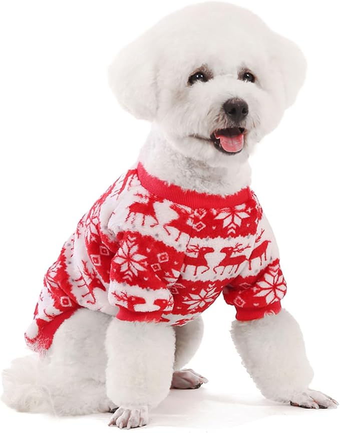 FabriCastle Dog Sweater, Pack of 2 or 3, Dog Clothes, Dog Coat, Dog Jacket for Small or Medium Dogs Boy or Girl, Ultra Soft and Warm Cat Pet Sweaters (Red,Blue, Small) - PAWPICO