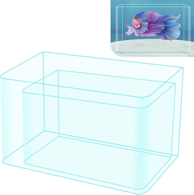 4 Gallon & 2 Gallon Small Fish Tank Rimless Aquarium Tank for Betta/Nano/Goldfish/Snail/Shrimp, Small Fish Tank (2Pack) ALALAL