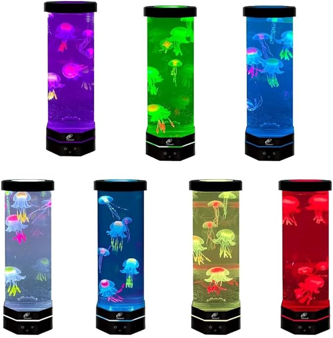 Lightahead LED Fantasy Jellyfish Lamp with Color Changing Light Effects. A Sensory Synthetic Fish Tank Aquarium Mood Lamp. Large (15 Inches Tall) Lightahead%C2%AE