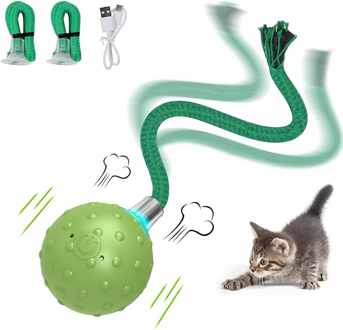 Interactive Cat Toys for Bored Indoor Adult Cats, Automatic Fast Move On Carpet, Bird Chirping & Motion Activated Cat Ball - PAWPICO