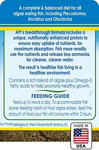 API ALGAE EATER WAFERS Algae Wafer Fish Food 1.3-Ounce Container API