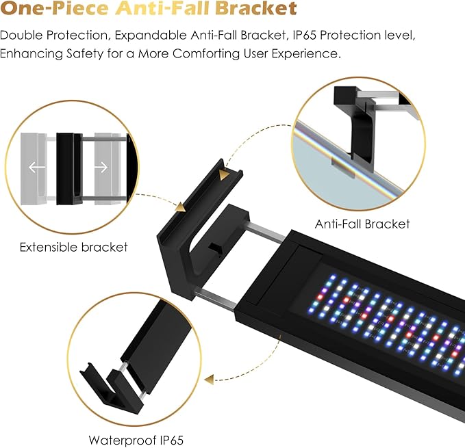 Saltwater Aquarium Light,Smart Reef Coral Light,App with Bluetooth + WiFi Dual Control,DIY Spectrum and Brightness for Saltwater Fish and Reef Tanks,with Real Time Water Temperature Sensor (24-30 IN) GLOWRIUM