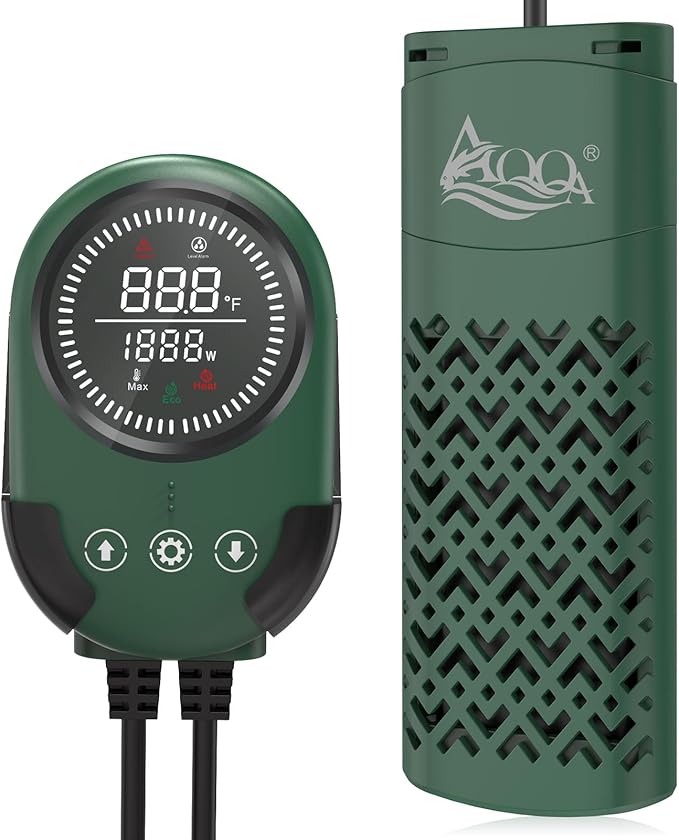 AQQA Aquarium Heater, 300W/500W/800W Submersible Fish Tank Heater with PTC Rapid Heating, Precise Digital Temperature Controller, LED Display with Memory Function for Up to 250 Gallon Freshwater Tank AQQA
