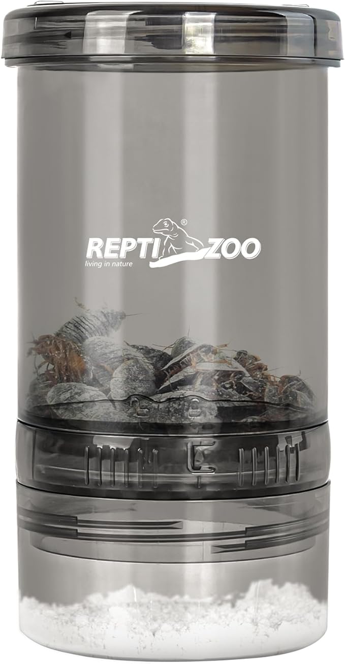 REPTI ZOO Reptile Cricket Powder Mixer, Insect Calcium Mixer, Cricket Nutrients Shaker for Gecko Snake Lizards, Feed Dispenser for Reptile & Amphibians | Terrarium Tank Accessories REPTIZOO