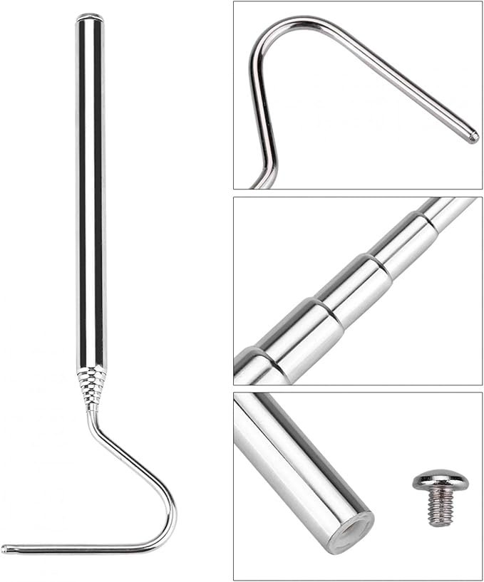 Collapsible Snake Hook Stainless Steel Extensible Snake Catcher Capture Hook for Catching Handling Grabber Separate Small Pet Snake PAWPICO