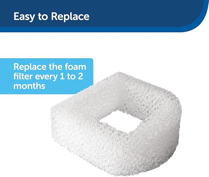 PetSafe Drinkwell Replacement Foam Filters Compatible Ceramic and Stainless Steel Pet Fountains, for Water Dispensers for Dog, 2 Count Pack - PAC00-13711, White (Pack of 2) - PAWPICO