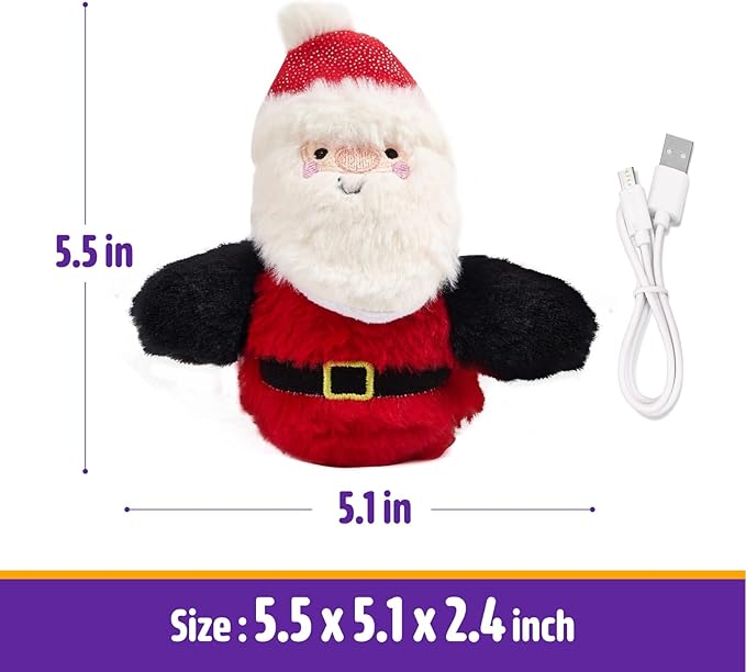 Interactive Christmas Cat Toys, Flapping Santa Clause Cat Toys, Lifelike Bird Chirp, USB Rechargeable Catnip Toy for Bored Indoor Cats Chase Exercise, 3 Modes - PAWPICO
