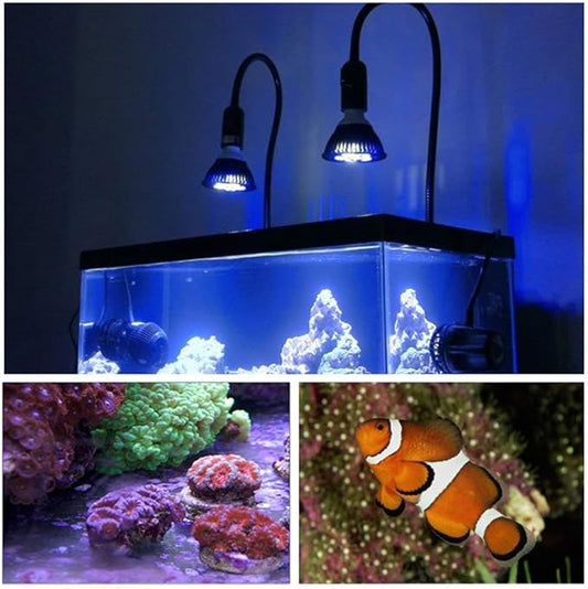KINGBO LED Aquarium Plant Light Bulb, 18W Refugium Light Aquarium Plant Lights Fish Tank Bulb with 6 Band Full Spectrum for Coral Reef Saltwater Tank Plants Growth GarpsenLEDPlantGrowLights