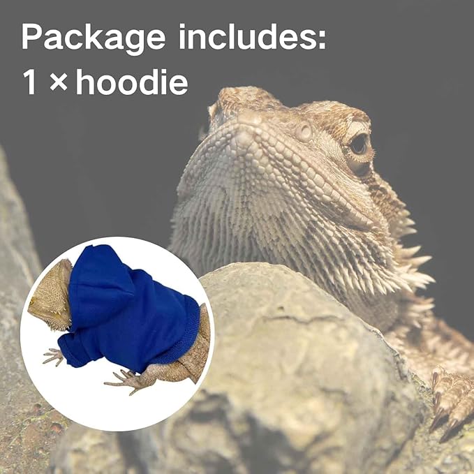 Lizards Clothes for Bearded Dragon Cotton Hoodies Leopard Gecko Costume, Reptile Hoodies Apparel for Skin Protection TTMIMIK