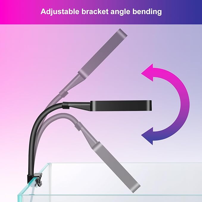 Smart 9W Aquarium LED Light, Nano Clip lamp for Aquarium Plant Growth,RGB Full Spectrum Aquarium Light,APP Control Adjustable Terrarium Light, JEREPET
