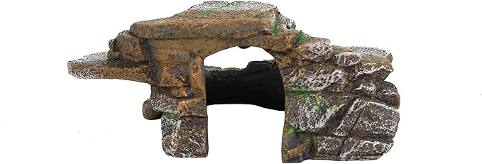 PENN-PLAX Reptology Shale Scape Step Ledge & Cave Hideout – Basking Area - Decorative Resin for Aquariums & Terrariums – Great for Reptiles, Amphibians, and Fish – Medium Penn-Plax