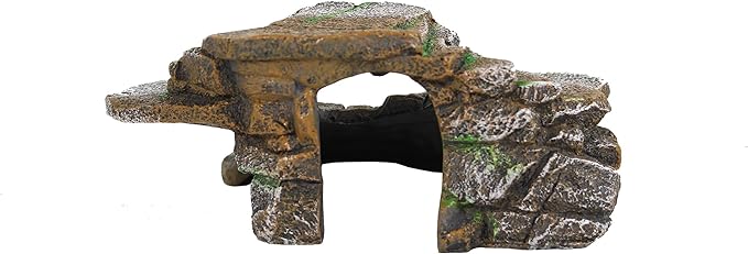 PENN-PLAX Reptology Shale Scape Step Ledge & Cave Hideout – Basking Area - Decorative Resin for Aquariums & Terrariums – Great for Reptiles, Amphibians, and Fish – Medium Penn-Plax