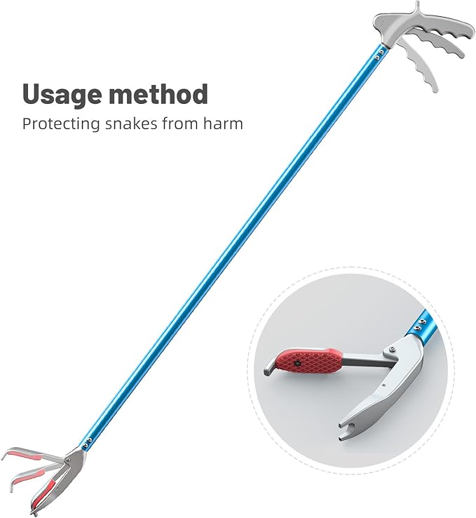 G2 47.2-inch Professional All-Aluminum Alloy Snake Tong Reptile Grabber Rattle Snake Catcher Wide Jaw Handling Tool with a Protective Structures for Snakes G2GO2GETHER